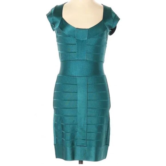 French Connection Bodycon T-Ribbon Bandage Dress 2 Pageant Interview Primrose - Picture 2 of 10